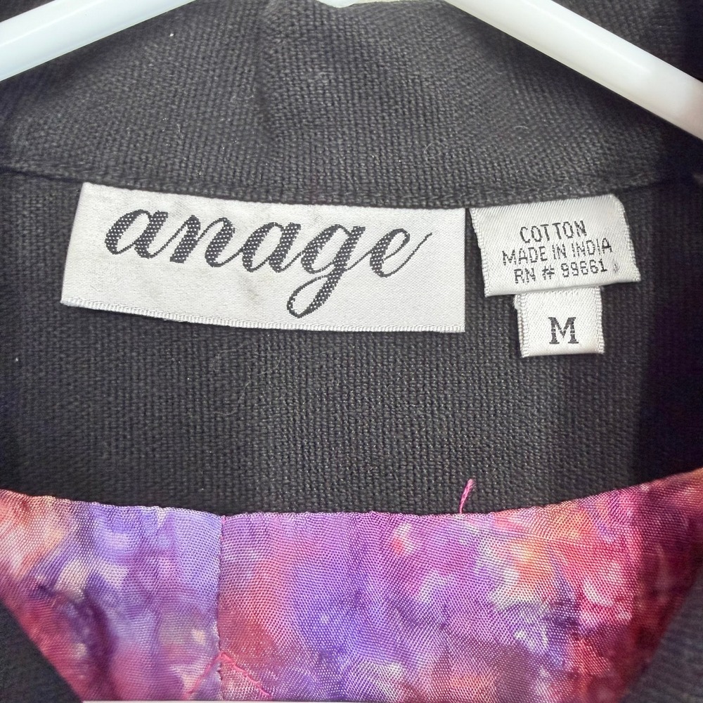 Vintage Anage Patchwork Jacket Women M Multi Color Star Embroidered Wearable Art - Picture 3 of 9